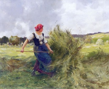 ジュリアン・デュプレ Painting - 干し草作りの農場生活 リアリズム ジュリアン・デュプレ
